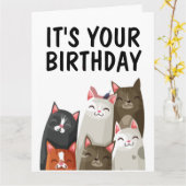 OVERGEDRAGEN KAART VAN CUTE CAT LOVER BIRTHDAY (Gele Bloem)