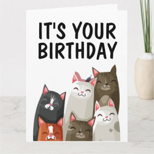 OVERGEDRAGEN KAART VAN CUTE CAT LOVER BIRTHDAY