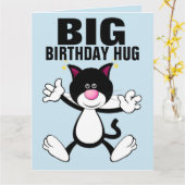 OVERGEPAST 8X11 BIG CAT HUG BIRTHDAY-KAARTEN KAART (Gele Bloem)