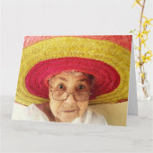 OVERGEPASTE GEDRAGDE FONDS BIRTHDAY KAART (Gele Bloem)