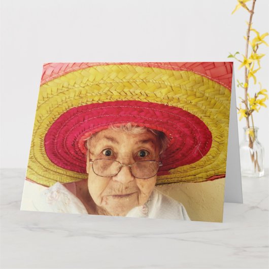 OVERGEPASTE GEDRAGDE FONDS BIRTHDAY KAART (Gele Bloem)