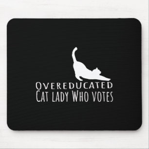Overgeschoolde Cat Lady die op Kamala Harris stemt Muismat