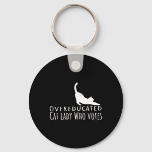 Overgeschoolde Cat Lady die op Kamala Harris stemt Sleutelhanger