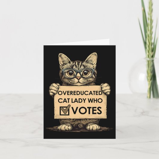Overgeschoolde Cat Lady die stemt Kaart (Voorkant)