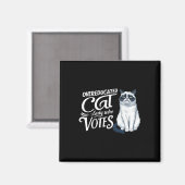Overgeschoolde Cat Lady die stemt Magneet (Voorkant / Achterkant)