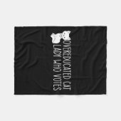 Overgeschoolde Cat Lady Fleece Deken (Voorkant (Horizontaal))