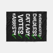 Overgeschoolde kinderloze kat dames stemmen Kamala Fleece Deken (Voorkant (Horizontaal))