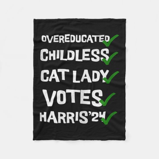 Overgeschoolde kinderloze kat dames stemmen Kamala Fleece Deken (Voorkant)