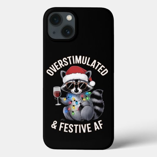 Overgestimuleerde en feestelijke AF Raccoon Espres Case-Mate iPhone Case (Achterkant)