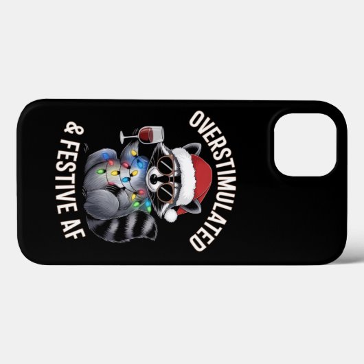 Overgestimuleerde en feestelijke AF Raccoon Espres Case-Mate iPhone Case (Achterkant (horizontaal))