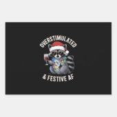 Overgestimuleerde en feestelijke AF Raccoon Espres Inpakpapier Vel (Voorkant)