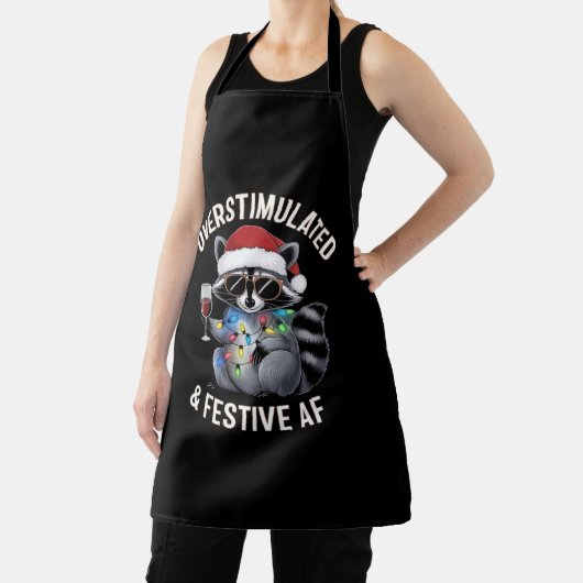 Overgestimuleerde en feestelijke AF Raccoon Espres Schort (Insitu)