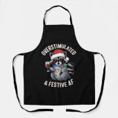Overgestimuleerde en feestelijke AF Raccoon Espres Schort (Voorkant)