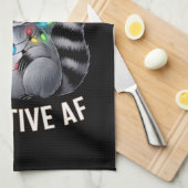 Overgestimuleerde en feestelijke AF Raccoon Espres Theedoek (Quarter Fold)