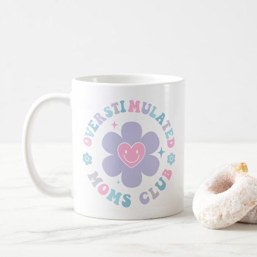 Overgestimuleerde Moms Club Mok Trendy Esthetisch (Met donut)