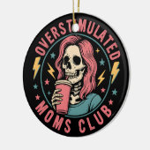 Overgestimuleerde Moms Club Skull Messy Mom Life Keramisch Ornament (Links)