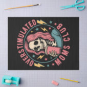 Overgestimuleerde Moms Club Skull Messy Mom Life Tissuepapier (Craft)