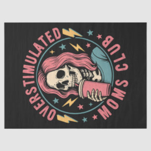 Overgestimuleerde Moms Club Skull Messy Mom Life Tissuepapier