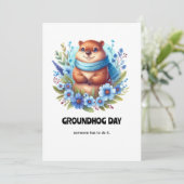 Overgewaardeerd? Waterverf viert Groundhog Day Kaart (Staand voorkant)