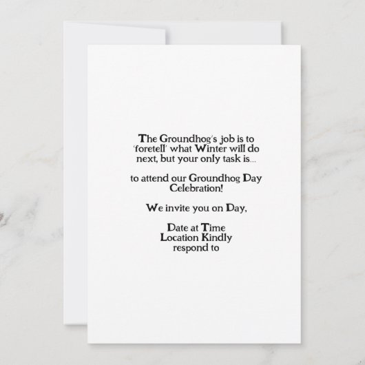 Overgewaardeerd? Waterverf viert Groundhog Day Kaart (Achterkant)