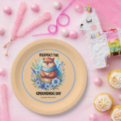 Overgewaardeerd? Waterverf viert Groundhog Day Papieren Bordje (Feest)