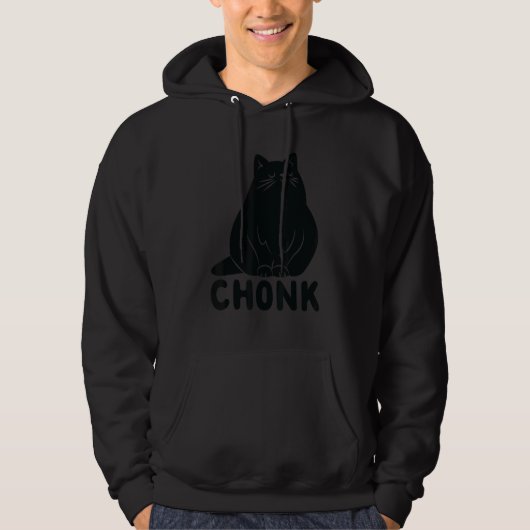 Overgewicht Chubby Chonk Cat Meme Cat Chonk Hoodie (Voorkant)