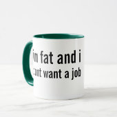 overgewicht en onderbetaalde arbeid mok (Voorkant links)