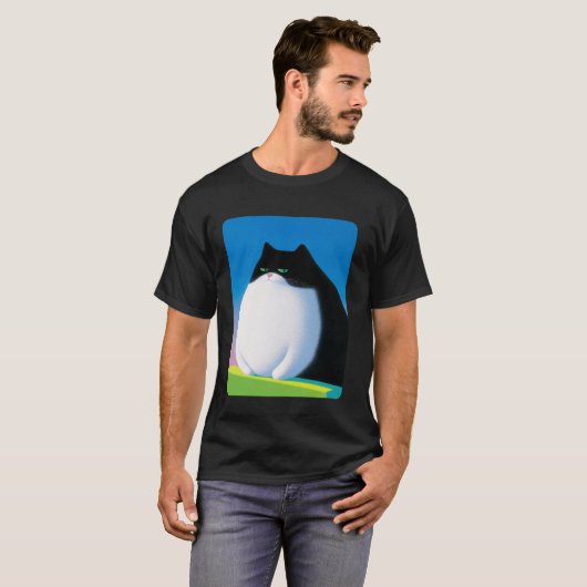 Overgewicht kat meme t-shirt (Voorkant volledig)