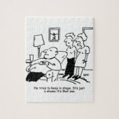 Overgewicht ongeschikt Man voor bijen probeert in Legpuzzel (Verticaal)