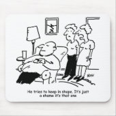 Overgewicht ongeschikt Man voor bijen probeert in  Muismat (Voorkant)