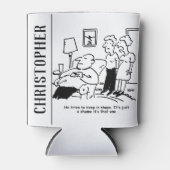 Overgewicht ongeschikt Man voor bijen probeert te  Blikjeskoeler (Voorkant)