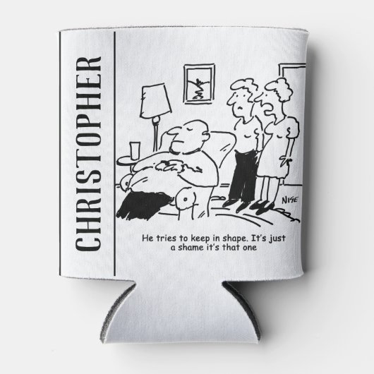 Overgewicht ongeschikt Man voor bijen probeert te  Blikjeskoeler (Voorkant)