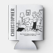 Overgewicht ongeschikt Man voor bijen probeert te  Blikjeskoeler (Achterkant)