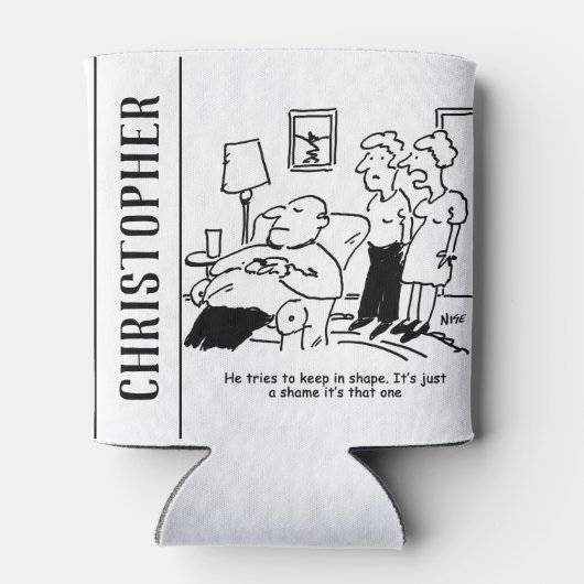 Overgewicht ongeschikt Man voor bijen probeert te Blikjeskoeler (Achterkant)