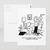 Overgewicht ongeschikt Man voor bijen probeert te  Briefkaart (Voorkant / Achterkant)