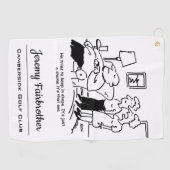 Overgewicht ongeschikt Man voor bijen probeert te Golfhanddoek (Horizontaal)