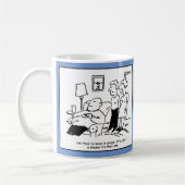 Overgewicht ongeschikt Man voor bijen probeert te Koffiemok (Links)