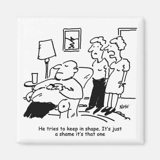 Overgewicht ongeschikt Man voor bijen probeert te  Magneet (Voorkant)