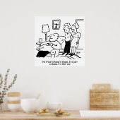 Overgewicht ongeschikt Man voor bijen probeert te Poster (Keuken)