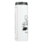 Overgewicht ongeschikt Man voor bijen probeert te Thermosbeker (Achterkant)