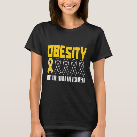 Overgewicht vet Obese Chubby Obesitas Bewustmaking T-shirt (Voorkant)