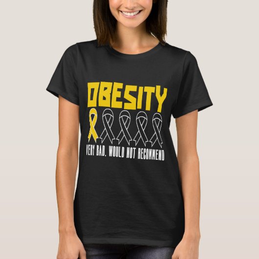 Overgewicht vet Obese Chubby Obesitas Bewustmaking T-shirt (Voorkant)