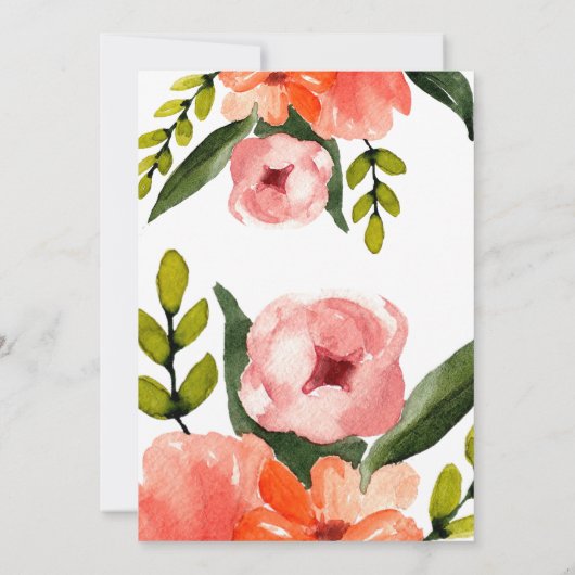 Overgoten met liefde! Bloemenparaplu Vrijgezellenf Kaart (Achterkant)