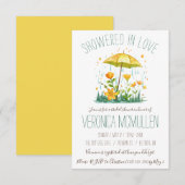 Overgoten met Liefde! Gele paraplu Vrijgezellenfee Kaart (Voorkant / Achterkant)