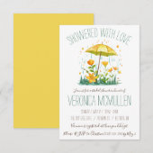 Overgoten met Liefde! Gele paraplu Vrijgezellenfee Kaart (Voorkant / Achterkant)