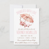 Overgoten met Liefde! Roze paraplu Vrijgezellenfee Kaart (Voorkant)