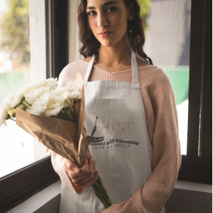 Overgoten met vriendschap Hak en klets Lang Schort