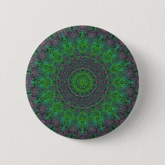 Overgroei Groene Abstracte Mandala Button (Voorkant)