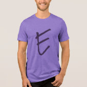 Overgroot 'E' paars T-shirt (Voorkant)