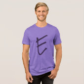 Overgroot 'E' paars T-shirt (Voorkant volledig)